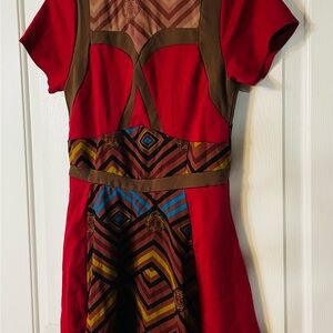 Her Universe Disney Marvel Black Panther Dora Milaje Red & Brown Geometric